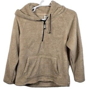 Victoria’s Secret‎ Pink Women's Medium Fleece Sherpa Teddy 1/2 Zip Hoodie